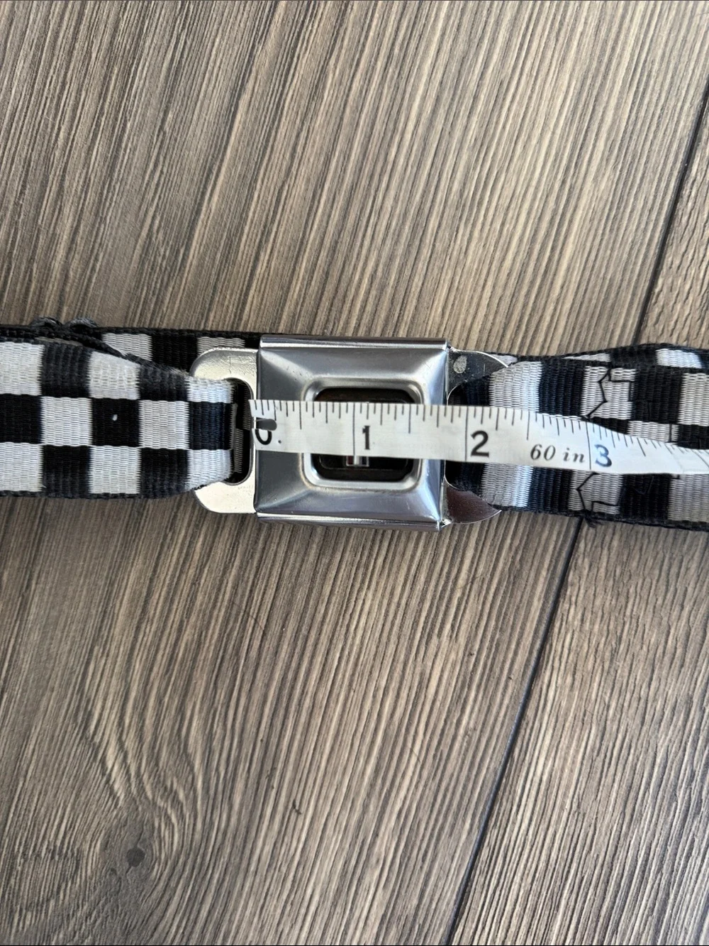 Ford Mustang Checker Flag Auto Seatbelt Buckle Black Belt